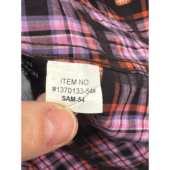 Bogosse Men's Long Sleeve Multicolor Plaid Button Up Dress Shirt - Size 2 (S) - Picture 5 of 5